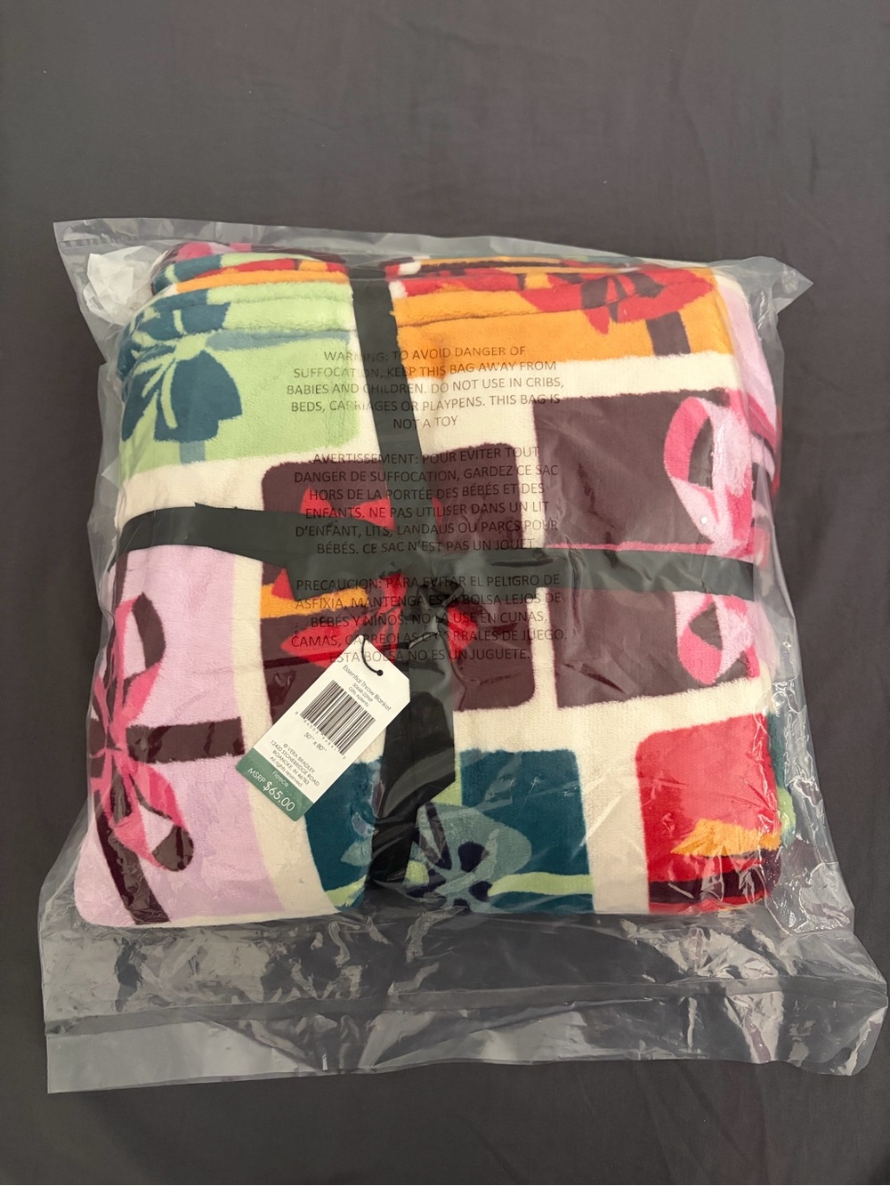 Colorful Floral Patchwork Throw Blanket
